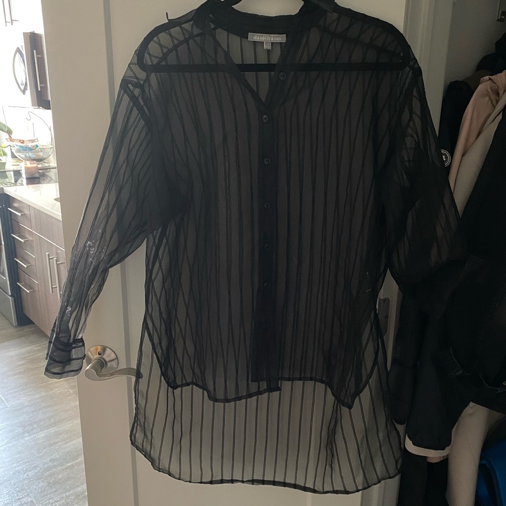 Daniel Rainn Sheer Striped Blouse